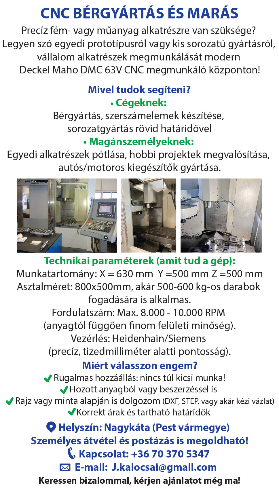 fémalkatrész gyártás Budapest